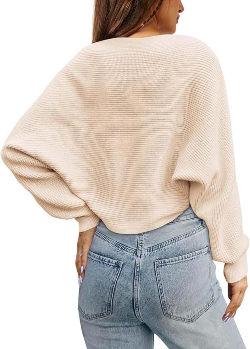 Altar'd State Ribbed Knit Dolman Sleeve Cropped Sweater